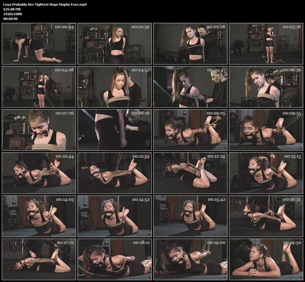Leya Probably Her Tightest Rope Hogtie Ever.mp4